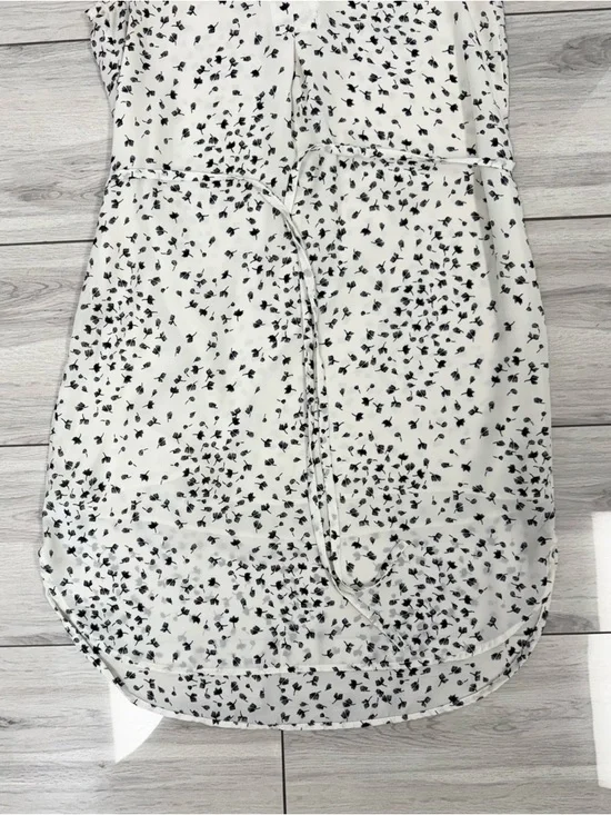 H&M White Sleeveless Mini Dress with Black Floral Print - Picture 2 of 7